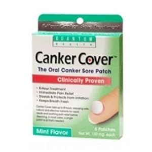 Quantum Health Canker Cover Oral Canker Sore Patch, Mint Flavor, 150mg,  6-Count Box (Pack of 3)