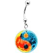 Artistic Yin Yang Symbol Belly Ring