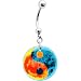 Artistic Yin Yang Symbol Belly Ring