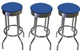 Review The Furniture Cove  / 3 Blue Vinyl Specialty Barstools Set