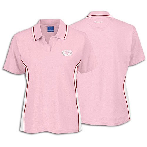 San Francisco 49ers Womens NFL Short Sleeve Sporty Polo Shirt, Peach (X-Large)