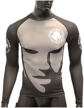 Rashguard - Wand Logo - Black and Grey - Long Sleeve - Medium