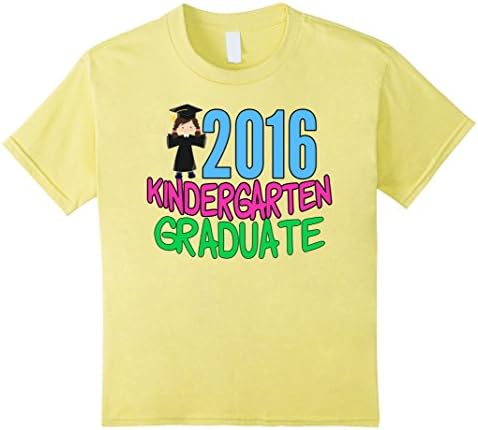 Kids 2016 Kindergarten Graduation Girl T-Shirt 8 Lemon