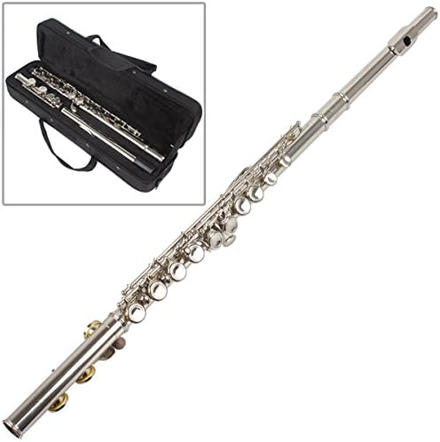 High Quality 16 Closed Holes C Key Silver Plated Flute with Case / Cloth / Screwdriver