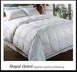 Royal Hotel's 1200-Thread-Count Queen Size White Siberian Goose Down Comforter 100 percent Egyptian-Cotton 1200 TC - 750FP - 50Oz - Striped White