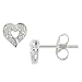 14K White Gold and Diamond Open-Heart Earrings
