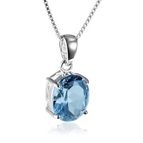 Sterling Silver Blue Topaz Pendant