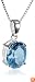 Sterling Silver  Blue Topaz Pendant, 18