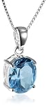 Sterling Silver  Blue Topaz Pendant, 18