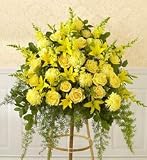 Flowers - All-Yellow Sympathy Standing Basket - Small