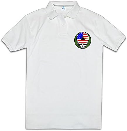 Donny Pink Rose Skeleton Men High Quality Polo T-shirt White Size XXL