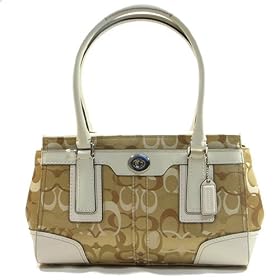 AUTHENTIC COACH HAMPTONS OPTIC SIGNATURE MEDIUM CARRYALL 11818