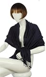 Exquisite Silky Solid High Qualty Pashmina Fashion scarf / shawl - Navy Blue