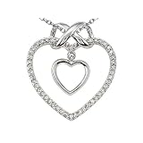 0.23 cttw Heart Shaped Pendant - 14kt White Gold LIFETIME WARRANTY