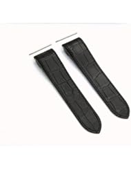 Screw + Leather Strap Band for Cartier Santos Chrono XL Blk