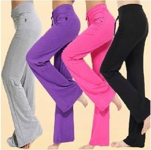 Ringforu Womens Soft Comfort Cotton Spandex Yoga Sweat Lounge Gym Sports Athletic Pants Black XXL