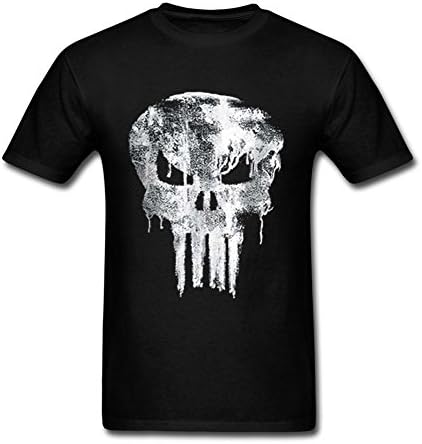 Baigo Marvel Comics Punisher Dripped Skull T Shirt Short Sleeve for Mens Black XXXL
