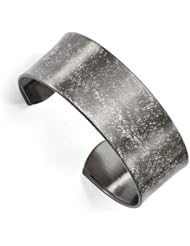 Leslies Sterling Silver Ruthenium-plated Scratch Finish Cuff Bangle