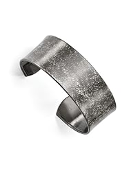 Leslies Sterling Silver Ruthenium plated Scratch Finish Cuff Bangle
