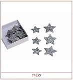 Produkt-Bild: Streudeko Sterne Glitter silber 3+4cm 26 St&uuml;ck