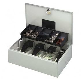 Buddy Products 5522-32 Recycled Steel Cash Controller Box with Lock, Platinum by Buddy