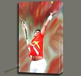 NOVAK DJOKOVIC TENNIS PLAYER DIGITAL OIL PAINTING ON CANVAS MOUNTED W GALLERY WRAP STYLE 17X30X1.5"