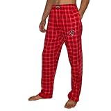 Mens NFL Tampa Bay Buccaneers Plaid Cotton Sleepwear / Pajama Pants - Red & Black (Size: S)