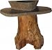Quiescence VAN-FAINT Faintness Sink and Pedestal Set- wooden trunk; natural boulder t...