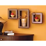 Mahogany Framed Wall Cubbies - Set of 3