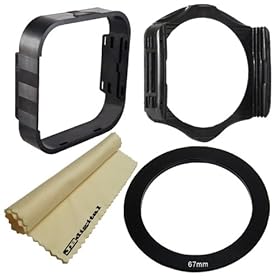 67mm Square Filter Kit for Cokin P Series Camera Nikon Canon Pentax Olympus. Includes: Adapter Ring + Square Lens Hood + Square Filter Holder + JB Microfiber Lens Cleaning Cloth