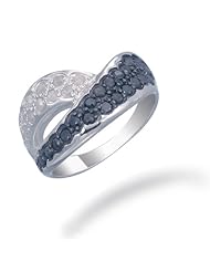1 CT Black Diamond Ring in Sterling Silver in Size 7