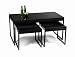Convenience Concepts 171025 3-Piece Glass Coffee and End Table Set, Black