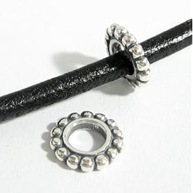 2x Sterling Silver Daisy Round Spacer Bead For European Charm Bracelets