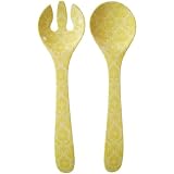 Le Cadeaux Triple Weight Melamine Patterned Utensils Set, Louis Yellow