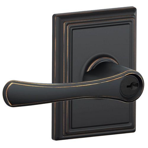Schlage F51 VLA 716 ADD 16-086 10-027 Addison Collection Avila Keyed Entry Lever, Aged Bronze