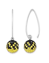Sterling Silver Swarovski Elements Pittsburgh Spirit Ball Earrings