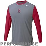Nike - Nike Boston Red Sox Charcoal Nike Pro Performance Long Sleeve Training Top