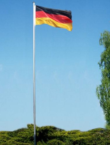 Fahnenmast 400cm mit Bodenhülse und Flagge