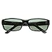 Basic Modern Casual Lifestyle Rectangle Sunglasses Green Lens (Black)