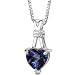 Passionate Pledge: Sterling Silver Heart Shape Checkerboard Cut Alexandrite Pendant with 18 inch Silver Necklace and Free Shipping