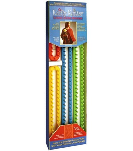 Knifty Knitter Long Loom Set w/Hook & Yarn Needle, 4/Pkg.