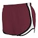 Maroon Dark Red and White jersey white side stripe sport velocity shorts elastic waist