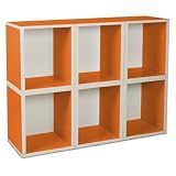 Way Basics Modular 6 Cube Tall Bookcase - Orange - PS-MCP-6-OE