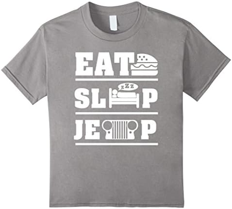 Kids Eat, sleep, jeep 8 Slate