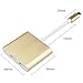 USB-C To HDMI Adapter,ProCIV Type-C 3in1 USB 3.1 USB-C to USB 3.0/4Kx2K HDMI/ Type C Female Charger Adapter for 2015 Macbook 12in,Google Chromebook Pixel and other Type C devices(Gold)