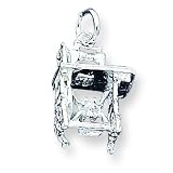 Sterling Silver Sewing Machine Charm with 20 inch Sterling Silver Chain