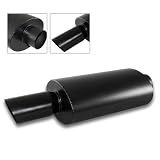 Universal 3 Inlet 3 Tip Black Muffer Black Muffler by RS Type