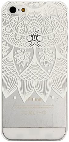 iPhone 5S Case, iPhone 5 Case, VIM Shop® [Henna White Floral Paisley Flower Mandala Series] Hard Plastic Case For iPhone 5/5S (4.0Inch) #3