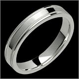 Cybele - Exclusive 4mm Wide Platinum Wedding Band with Milgrain Edge - Custom Made for Him & Her.