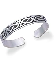 Heather Needham, Silver Heavyweight Celtic Oxidized Bangle - Open Ended